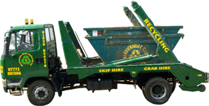 Skip lorry for areas of restricted access